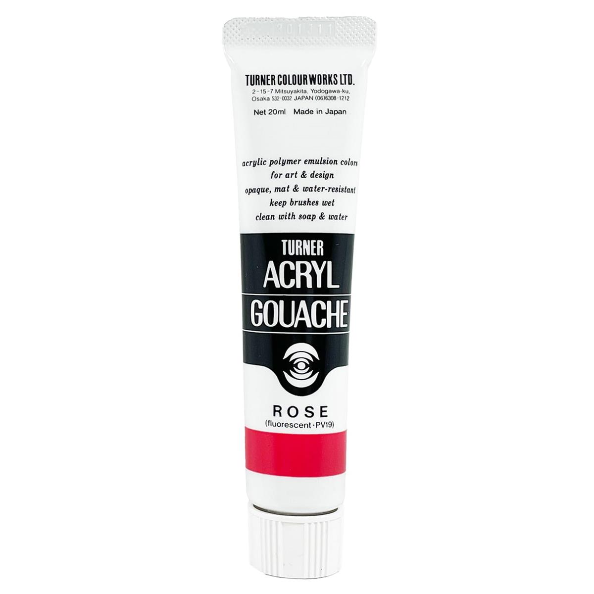 サイズ：20ml◆商品名：ターナー色彩(Turner Color) アクリルガッシュ ローズ AG020023 20ml(6号)対象性別 :男女共用不透明アクリル絵具 (ガッシュ) 。被覆力に優れ、鮮やかに描けます。水性で、取扱いも簡単な絵具です。