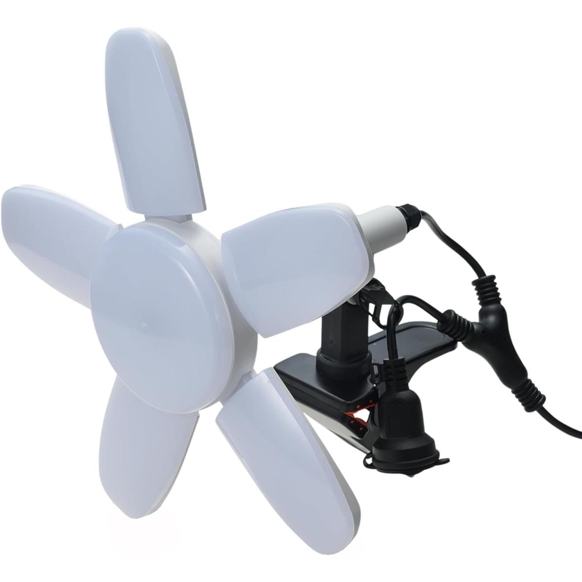 高儀(Takagi) EARTH MAN 咲灯 クリップライト 作業用ライト 作業灯 投光器 SAKUTO 60W 防雨型連結コンセント付き 屋外でも使える防雨型 防水等級 IPX4 屋外・室外用 開閉で照射範囲が変わる 照明 開閉式 電源コード約5m サクト 防雨型 LED CLT-60SLA