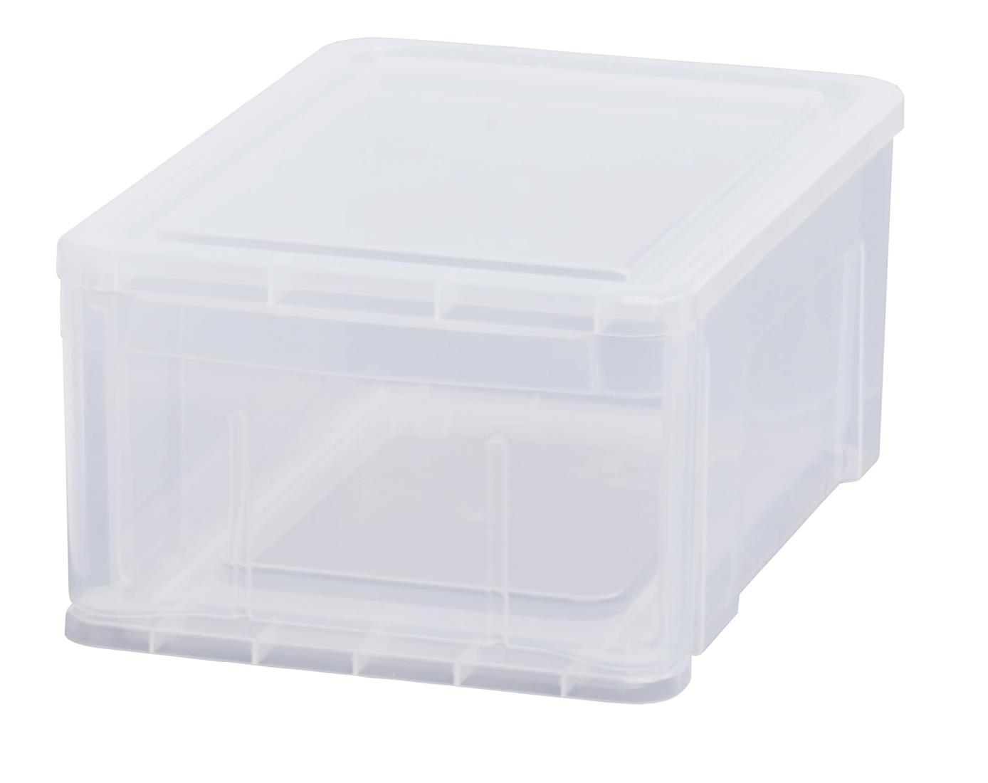 天馬(Tenma) 中身が見えるシンプルな小物収納ケース 日本製 プレクシーケース 積み重ねて使用できる収納ボックス 引き出し クリアケース 【色 オールクリア】 【サイズ S】 【幅26×奥行37×高さ18cm】