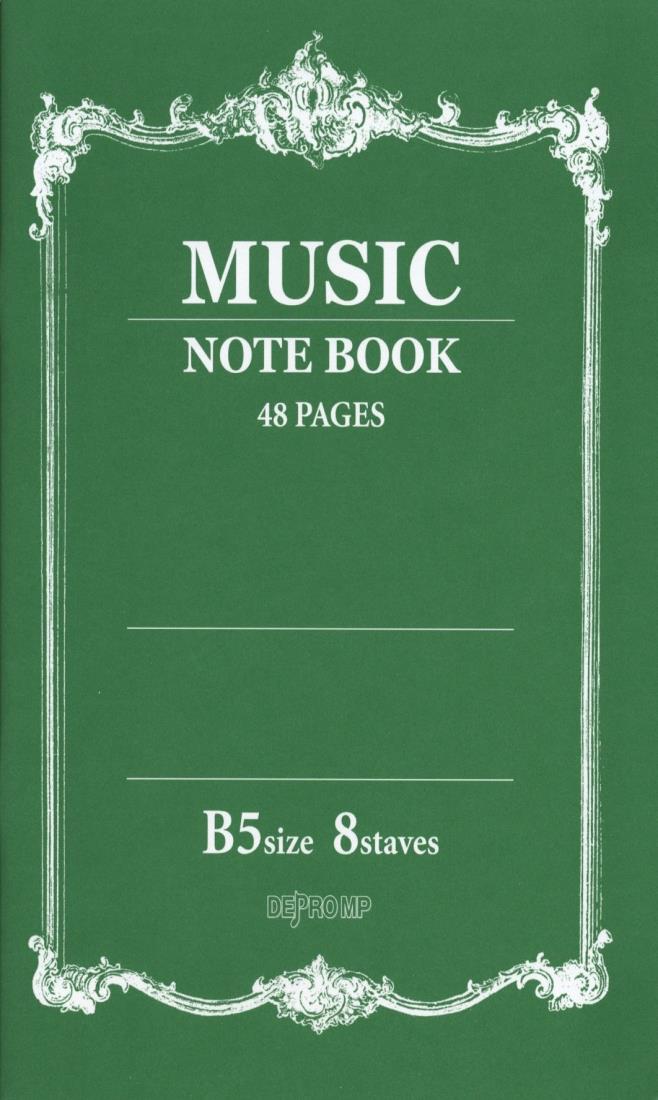 ◆商品名：MUSIC NOTE BOOK 音楽5線ノート B5 8段・版型：B5・ISBNコード：9784864142885・JANコード：4560378562884・出版年月日：2011/07/13日常のレッスンから、発表会の記念品などに、シンプルで使い易い音楽5線ノートです。縦線を引く時の目安になる便利なガイド付き。