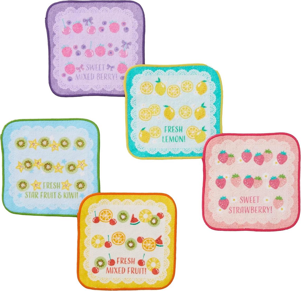 丸眞 ミニタオル 5枚組 ピッコリーノ メニーフルーツ 入園入学グッズ 入園入学準備 保育園 幼稚園 小学..