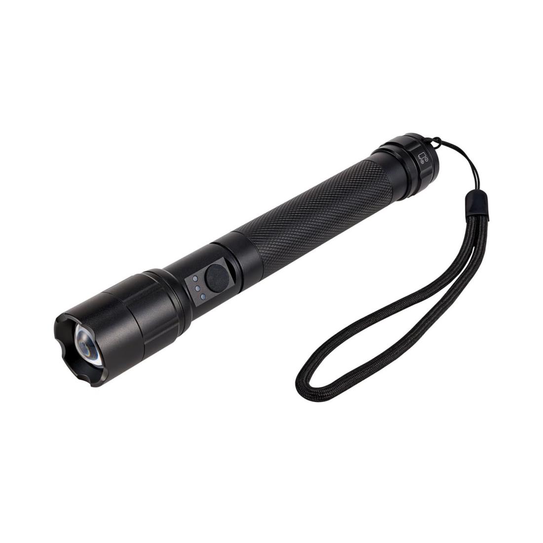 エルパ(ELPA) LED懐中電灯 防水 明るさ350ルーメン ハンドストラップ付き 電池式 電池残量表示 シルバー DOP-EP530