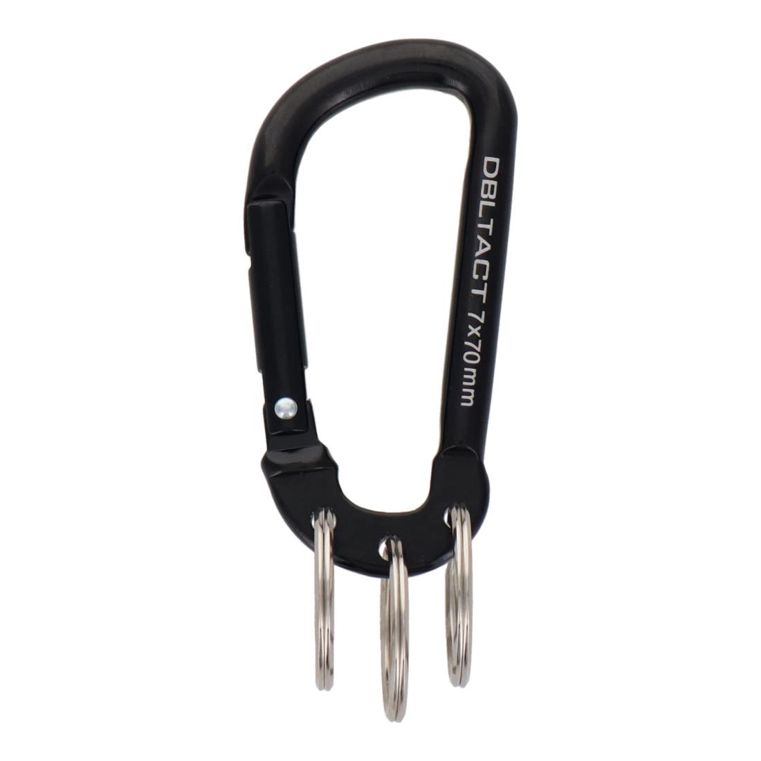 三共コーポレーション DBLTACT アルミカラビナ キーリング付 3連 ブラック×ブラックM DT-AKT-374