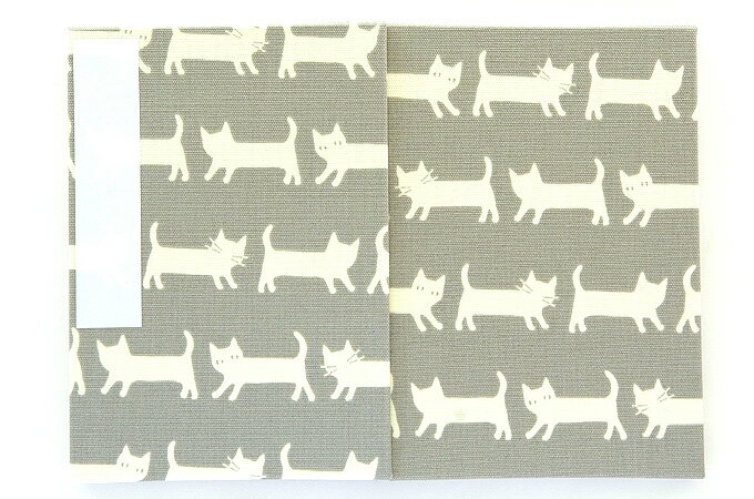 御朱印帳（納経帳）猫さんシルエット（グレー）蛇腹　朱印帳　納経帳　集印帳　かわいい