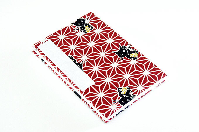 御朱印帳（納経帳）麻の葉招き猫（エンジ）　朱印帳　納経帳　集印帳　かわいい