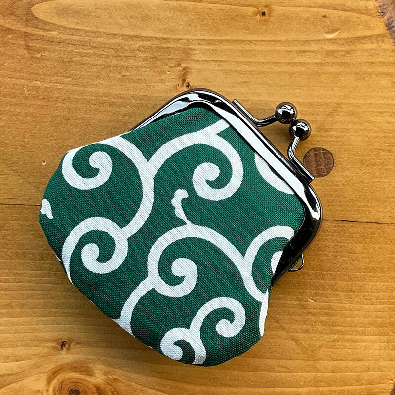 お賽銭用がま口/唐草(緑) 朱印帳 納経帳 集印帳 かわいい