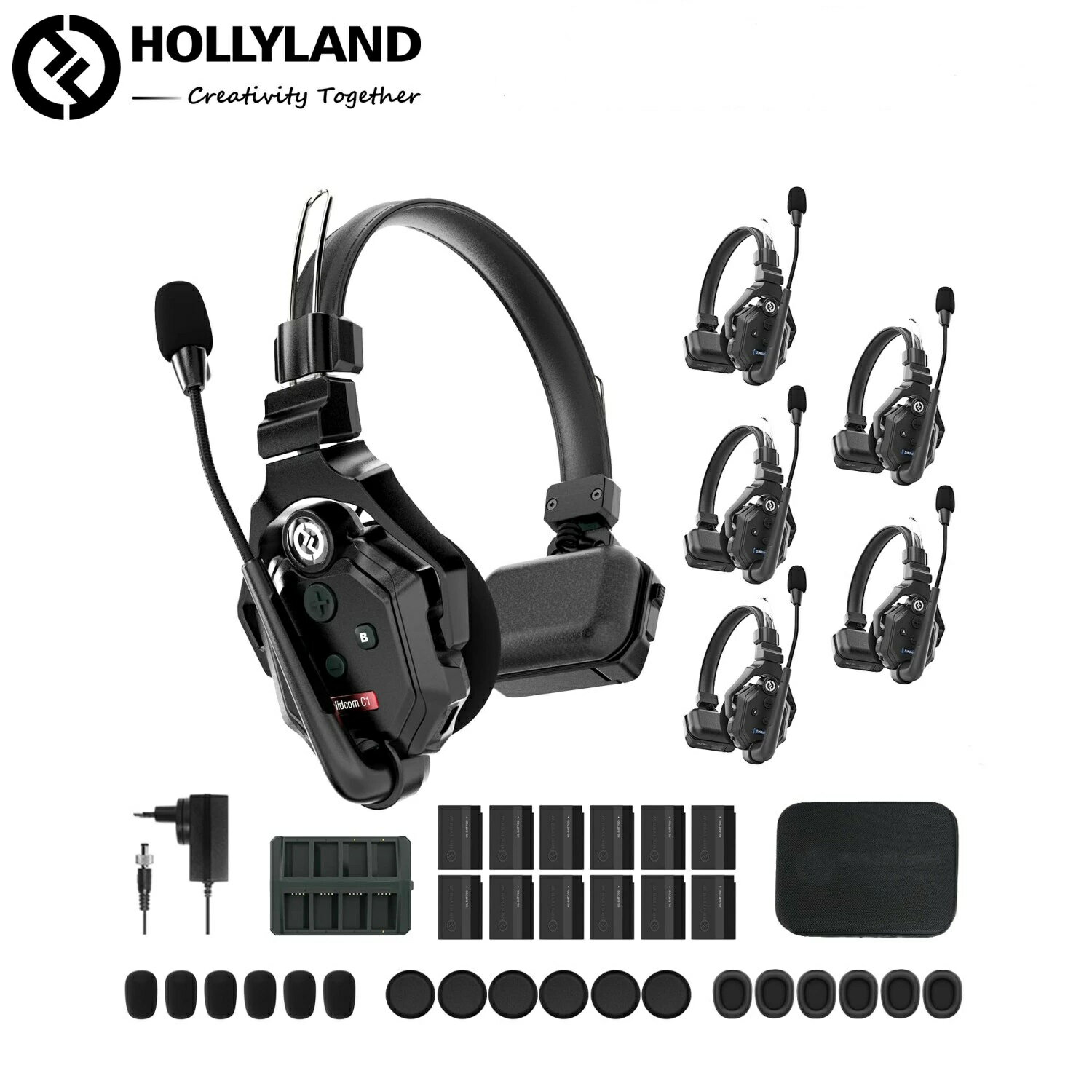 【特典付き】Hollyland Solidcom C1 子機～6S ワイヤレスインカム 多者間同時通話システム 全二重 通話範囲350m 充電…