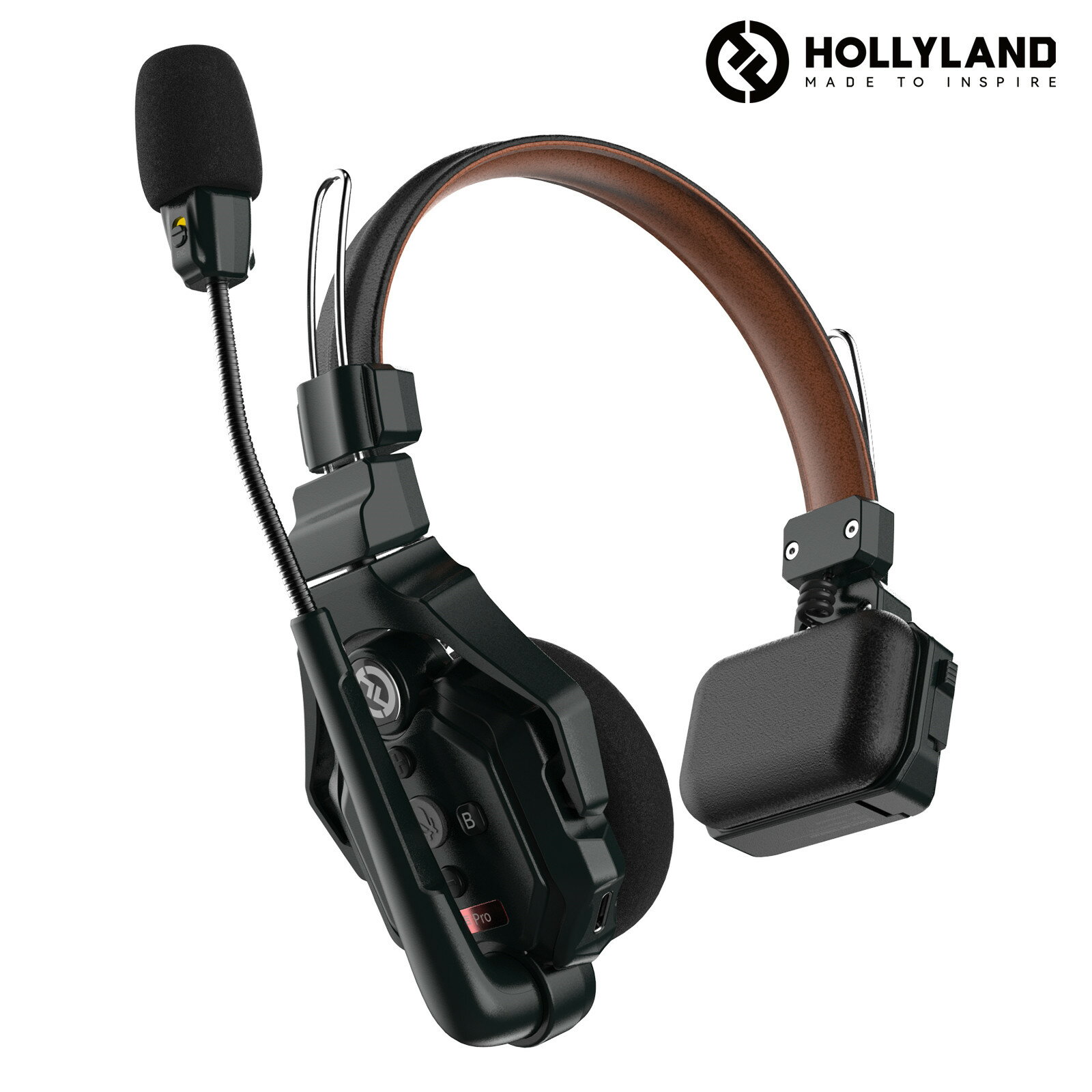 【特典付き】Hollyland Solidcom C1 Pro ワイヤレスインカム マスターヘッドセット 親機ヘッドセット ノイズ キャンセリング機能搭載 多者間同時通話システム バッテリー2個付き （LithiumBattery x2）ヘッドセットの重さが170g
