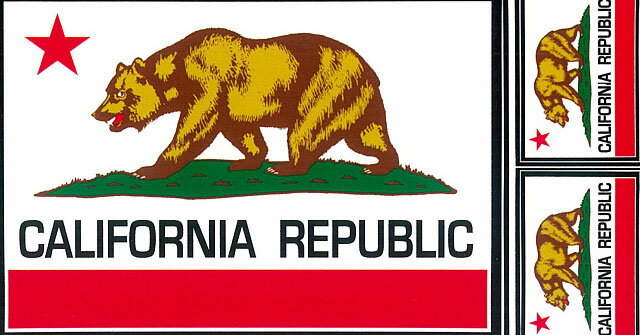 Rakuten - アメリカン雑貨 インテリア CALIFORNIA 雑貨 HID アイランドデザイン ステッカー カリフォルニア州旗 メール便対応可 ハワイアン雑貨 アメリカン雑貨 シール ハワイアン インテリア