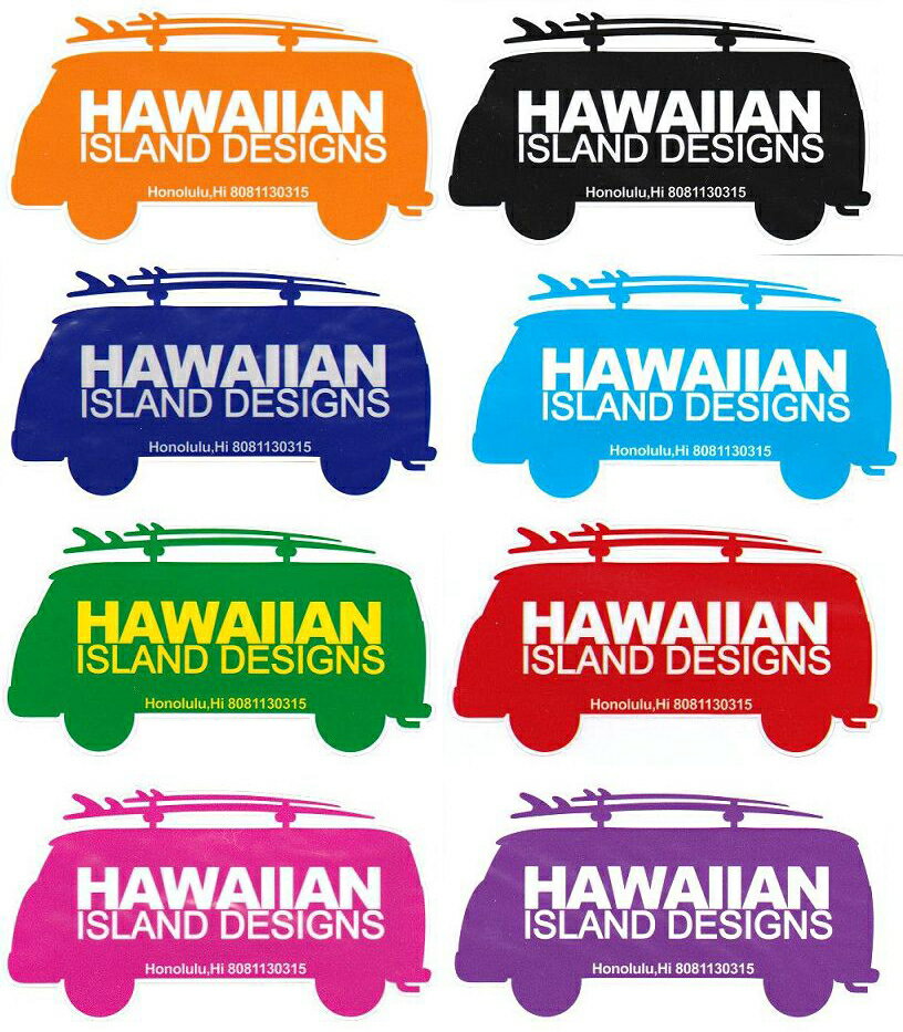 ハワイアン雑貨 ハワイアン 雑貨 ハワイアン ワーゲンバス ステッカー メール便対応可 ハワイアン雑貨 HIS-030 ハワイ カーステッカー ハワイアン インテリア
