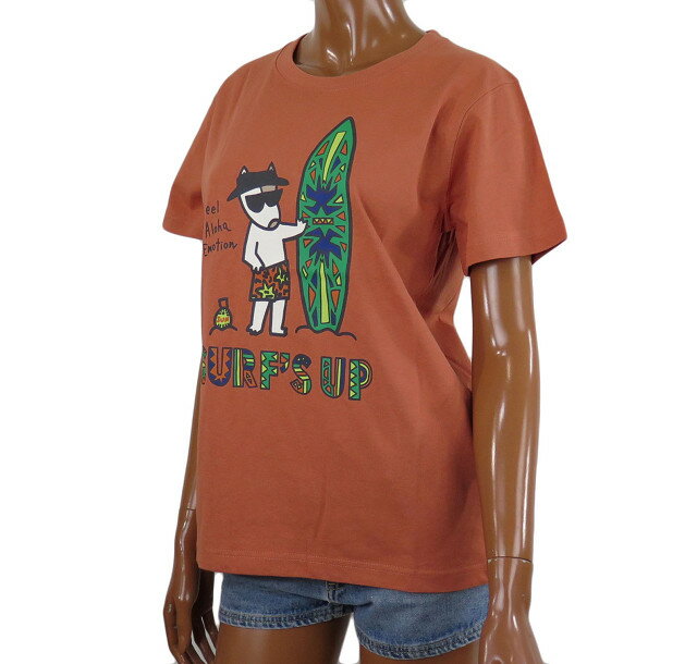半袖 Tシャツ レディース SURF'S UP サーフズアップ (レディース/オレンジ) ハワイアン雑貨メール便対応可 サーフブランド ハワイアン 雑貨 ハワイ ハワイアン