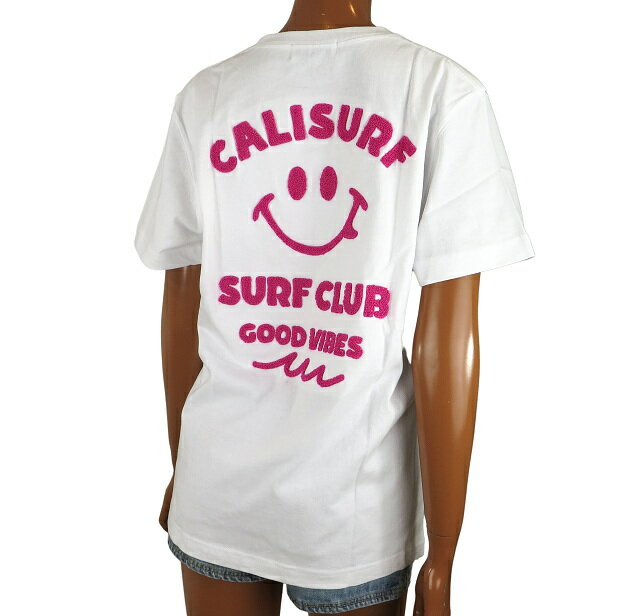 半袖 レディース Tシャツ ハワイ スマイル カリサーフ Cali Surf サーフブランド (レディース/ホワイト2) ハワイアン雑貨 232CF2ST086 送料無料 ハワイアン にこちゃん