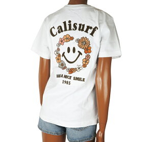 半袖 レディース Tシャツ ハワイ スマイル カリサーフ サーフブランド (レディース/ホワイト) ハワイアン雑貨 232CF2ST090 送料無料 ハワイアン にこちゃん