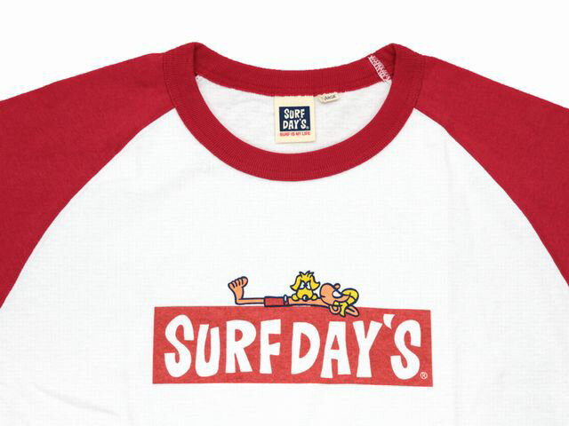 SALE ハワイアン雑貨 ハワイアン 雑貨 SURF DAY'S サーフデイズ メンズ 長袖 Tシャツ ラグランTシャツ(メンズ/L.レッド) 194SF1LT079メール便対応可 ハワイアン雑貨 メンズ 長袖 Tシャツ ハワイアン 雑貨 ハワイ ハワイアン サーフブランド