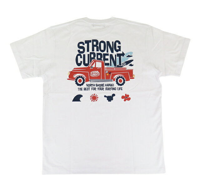 半袖 Tシャツ メンズ ストロングカレント STRONG CURRENT 新作 ハワイ ハワイアン サーフブランド (メンズ/ホワイト) ハワイアン雑貨 242SC1ST075 サーファー おしゃれ