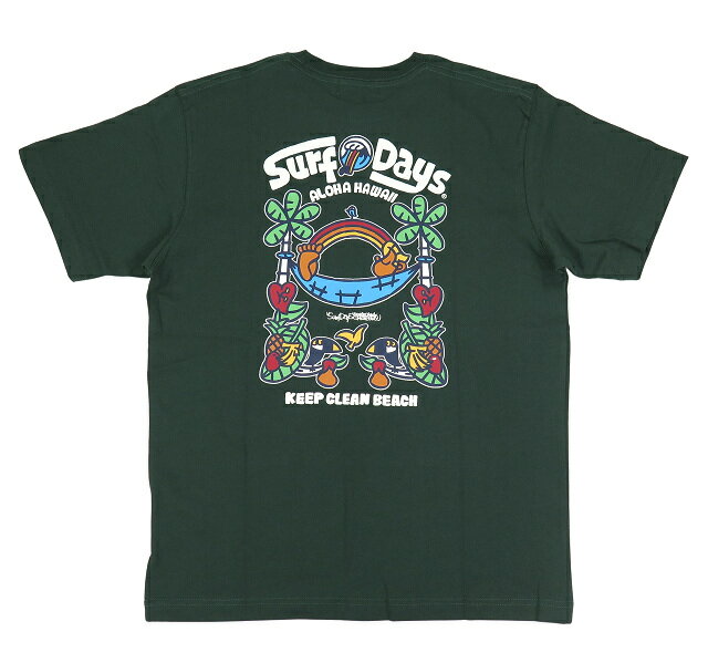 メンズ 半袖 Tシャツ サーフデイズ (メンズ/F.グリーン) SURF DAY'S サーフブランド 送料無料 ハワイアン雑貨 232SF1ST021 ポップハワイアン 雑貨