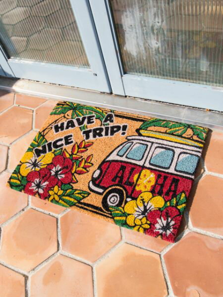 ハワイアン雑貨 インテリア ハワイアン 雑貨 玄関マット屋外 ココナッツ ハワイアン雑貨 (ワーゲンバス..