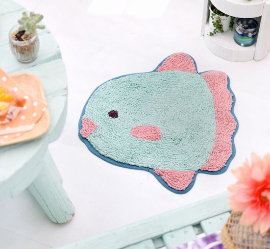 ハワイアン 雑貨 ハワイアン雑貨 泳ごうマンボウ☆インテリアマット マルチマット バスマット 玄関マッ..