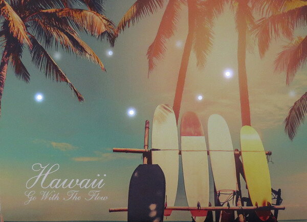 ハワイアン インテリア ハワイ リノアートボード(サーフ) 点灯式 壁掛け パネル絵 ハワイアン雑貨 絵アートボード インテリア