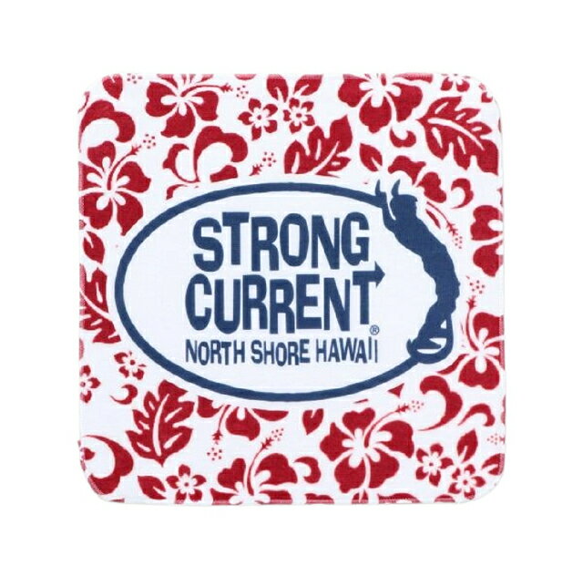 楽天ハワイアン雑貨　holoholoハワイアン ハンドタオル ハワイアン雑貨 ストロングカレント STRONG CURRENT ハンカチ （サーフ/ホワイト） ハワイアン雑貨 ギフト ハワイア タオル ハワイアン インテリア メール便対応可