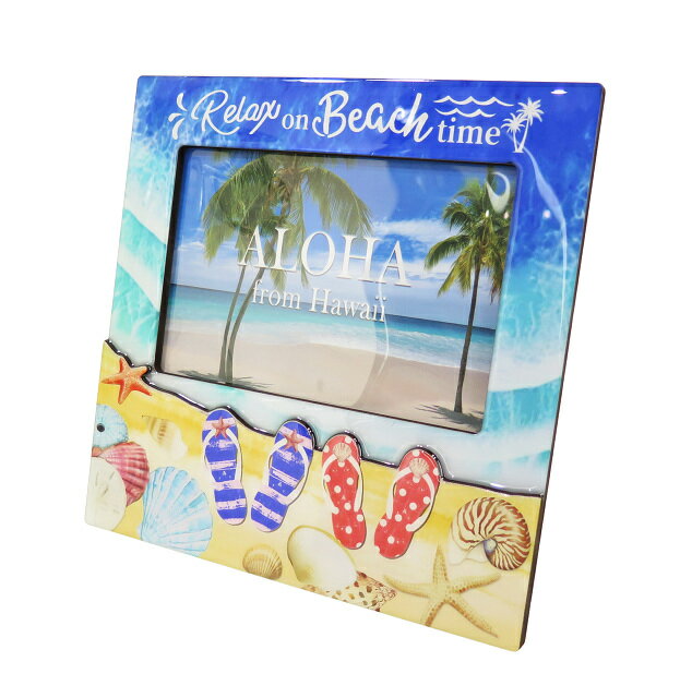 ハワイアン雑貨 写真たて フォトスタンド フォトフレーム ビーチサンダルフォトフレーム 記念日 結婚祝い 出産祝い 祝い おしゃれ インテリア ハワイアン ハワ...