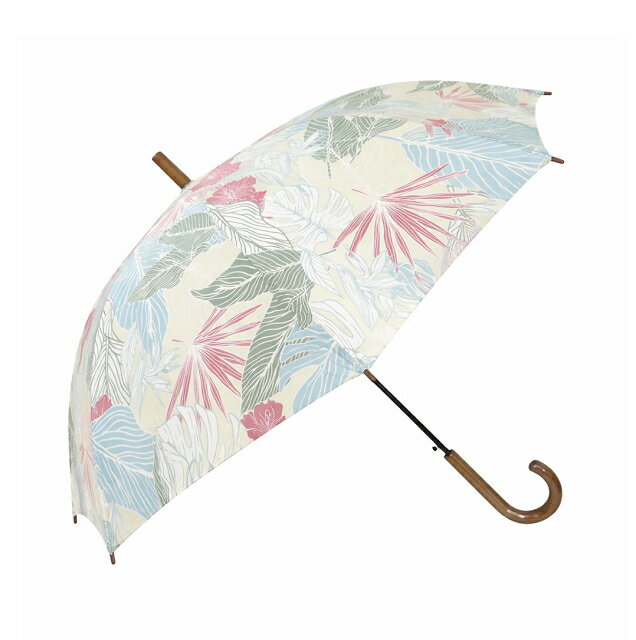 ハワイアン雑貨 傘 フララニ Hula Lani 新作 2026 新作 ワンタッチ傘 晴雨兼用 長傘 UVカット アンブレラ ハワイアン雑貨 (ベージュ) ハワイアン 雑貨 サーフブランド ハワイ 261HU4AC013BEG