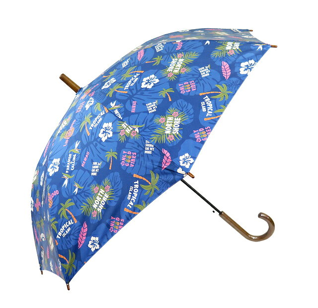 Rakuten - ハワイアン雑貨 傘 フララニ Hulalani Hawaii 2026 新作 ワンタッチ傘 晴雨兼用 長傘 UVカット アンブレラ ハワイアン雑貨 (ネイビー) ハワイアン 雑貨 サーフブランド ハワイ 261HU4AC013NVY
