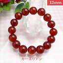 カーネリアン パワーストーン ブレスレット 【12mm】 丸玉 天然石 【サイズS/M/L】 メンズ/レディース/ペア 連 バラ ビーズ 粒 パーツとしても2,...