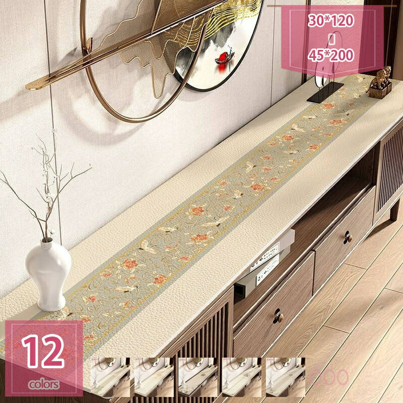 777円OFFクーポン テーブルランナー テーブルマット PU製 中華風 食事テーブルクロス 耐熱 撥水 防水 防油 防塵 傷防止 汚れ防止 滑り止め おしゃれ 手入れ簡単 サイズ選択可能 長方形 家庭用 業務用 オフィス用 デスク保護 holosbird-goods1