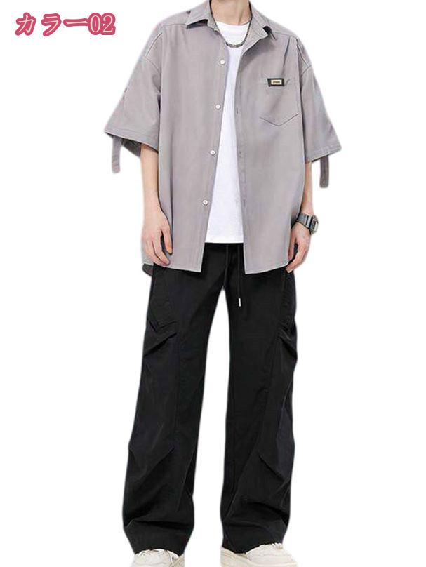 セットアップ メンズ 上下セット 春夏 秋 半袖ジャケット+tシャツ+ロングパンツ 3...
