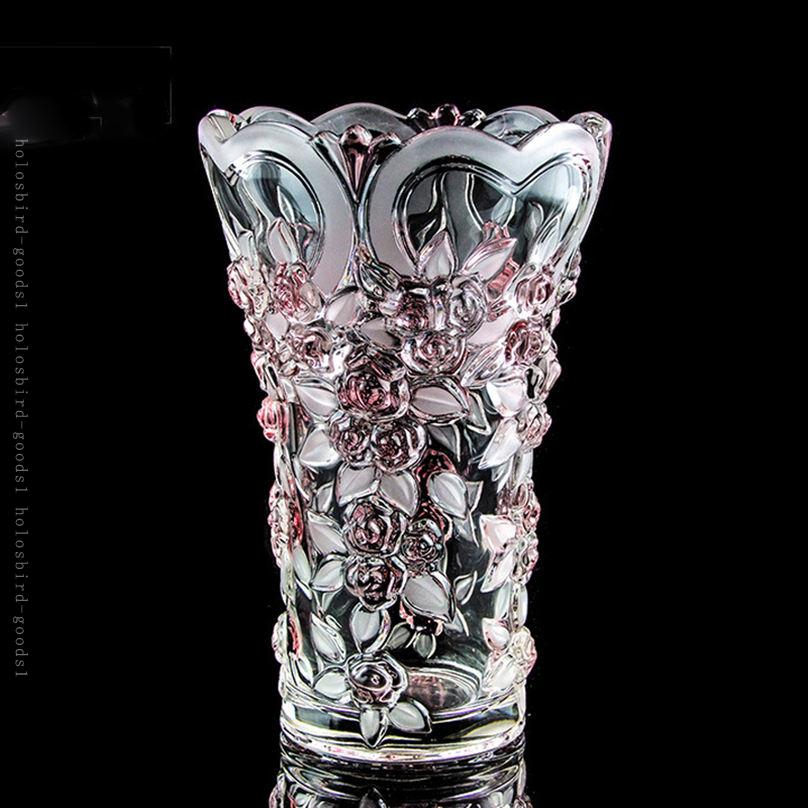 500円OFFクーポン 花瓶 ガラス クリヤ おしゃれ 広口 シンプル 花瓶 北欧 24cmフラワーベース 花器 花びん ガーデン ガラス ピンク 現代 シンプル 透明 広口 け花 エレガント インテリア 部屋 玄関 リビング プレゼント 大きい 硝子 大型 広いフラワー 植物 [3]