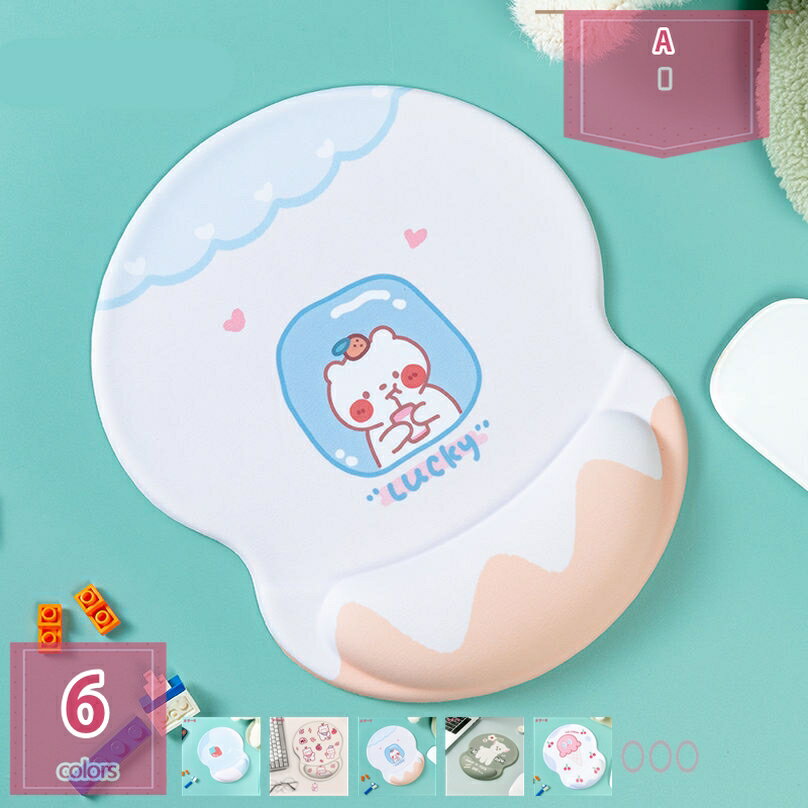 マウスパッド マウスパット 操作性 やわらか 手首 疲労 軽減 PC パソコン オフィス デスク 机 かわいい アニマル柄 イチゴ柄 リストレスト 可愛い くふわふわ ふかふか 大人 女性 女の子 女性用 クッション 学生 オフィス holosbird-goods1