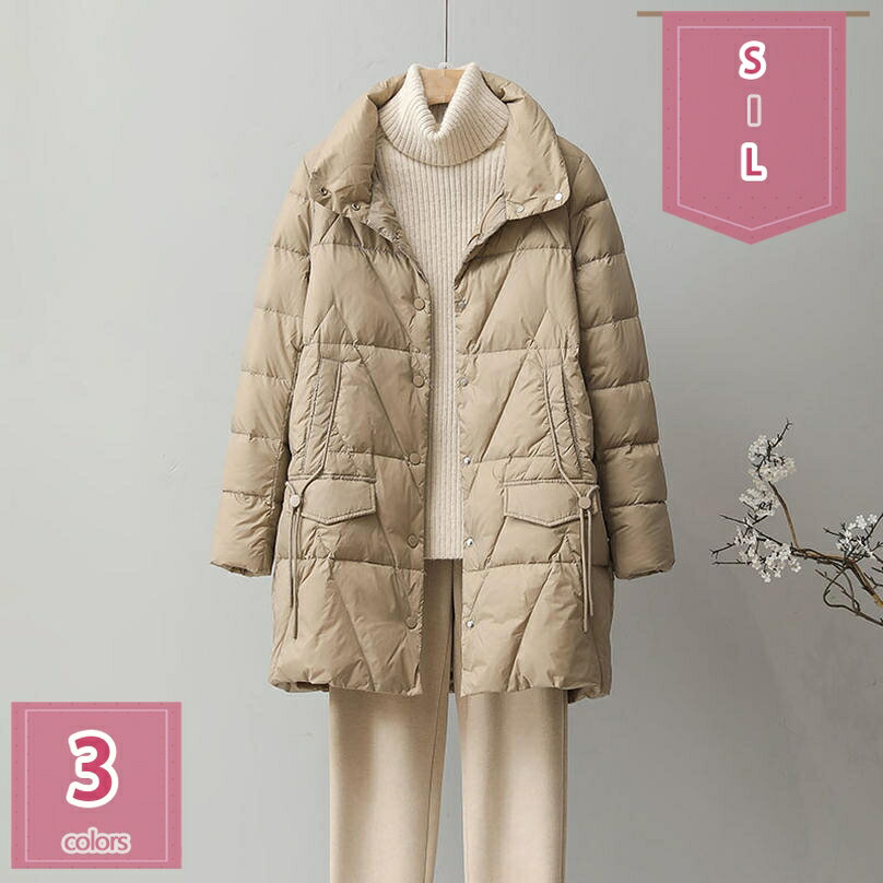 3500円OFFクーポン ダウンジャケット レディース 超軽量 ミドル丈 ダウンコート ゆったり カジュアル アウター 韓国風 着痩せ エレガント 保温 暖かい アウトドア お旅 通勤 登山 インナーダウン 撥水 防風 コンパクト 春 秋 冬 普段着 holosbird-goods1