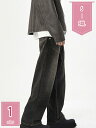 1600円OFFクーポン デニムパンツ メンズ ゆったり バギー パンツ ジーパン ズボン ワイドジーパン 長ズボン ボタン ゆったり ストレート デニム ワイドストレート型 holosbird-goods1