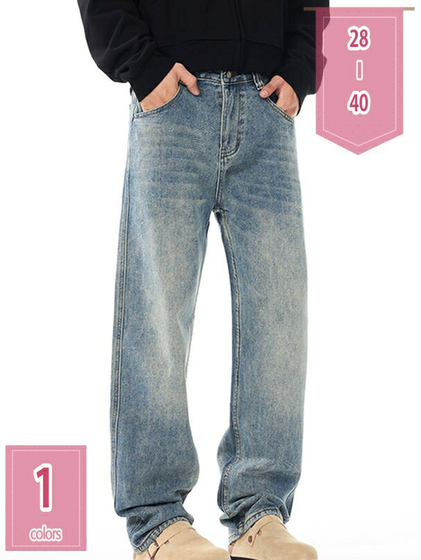 777円OFFクーポン メンズ デニム バギー デニムパンツ ジーンズ ジーパン Gパン ボトムス 大きいサイズ メンズ 男性用 ストレート ロングパンツ holosbird-goods1