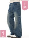 1600円OFFクーポン ジーパン メンズ ワイド デニムパンツ 大きいサイズ ズボン ゆったり リラックスパンツ ウォッシュ加工 デニム カジュアル シンプル オシャレ オールシーズン 春 秋 holosbird-goods1