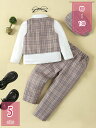 300円OFFクーポン ベビー 男の子 フォーマル 子供 スーツ キッズ 紳士服 4点セット 長袖シャツ+ズボン+ 蝶ネクタイ+ベスト イギリス風 洋装 結婚式...