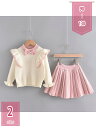 500円OFFクーポン 子供服 ベビー服 プリーツスカート セットアップ 上下セット キッズ ニットセーター 女の子 ガールズ 長袖セーター 花見 公園 プルオ...