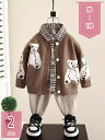 1600円OFFクーポン 子供服 男の子 キッズ セットアップ 子供スーツ 入園式 ニットカーディガン セーター ベビー フォーマル 長袖 スーツ 3点セット ...