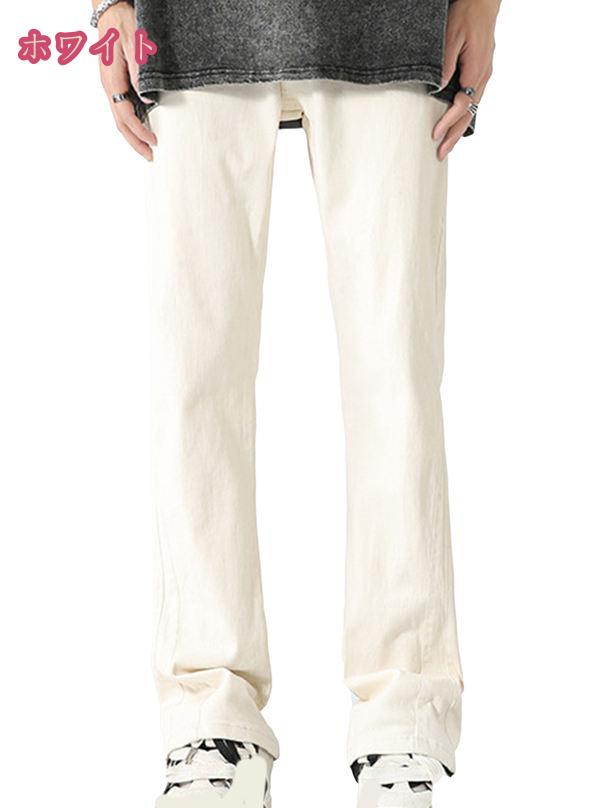 1600円OFFクーポン ブーツカット デニムパンツ メンズ ストレッチ 美脚 ボトム フレア スリムパンツ 春夏秋 デニム ジーパン ブーツカット holosbird-goods1