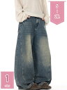 1600円OFFクーポン ウォッシュ加工 デニム バギーパンツ ジーパン デニムパンツ ゆったりダンス 衣装 ストリート 大きいサイズ ヒップホップ holosbird-goods1