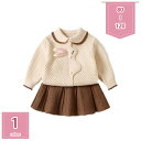 1000円OFFクーポン セットアップ 2点セット ニット スカート キッズ 子供服 ベビー 女の子 トップス ボトムス 長袖 リボン フリル セーター 膝上丈...
