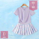 ガールズ セットアップ 子供服 女の子 ジャージ 上下セット 半袖Tシャツ スカート 2点セット キッズ服 カジュアル 普段着 通園 通学 テニス ゴルフ スポーツウェア 運動着 ルームウェア おしゃれ 小学生 服 親子服 春 夏 holosbird-goods1