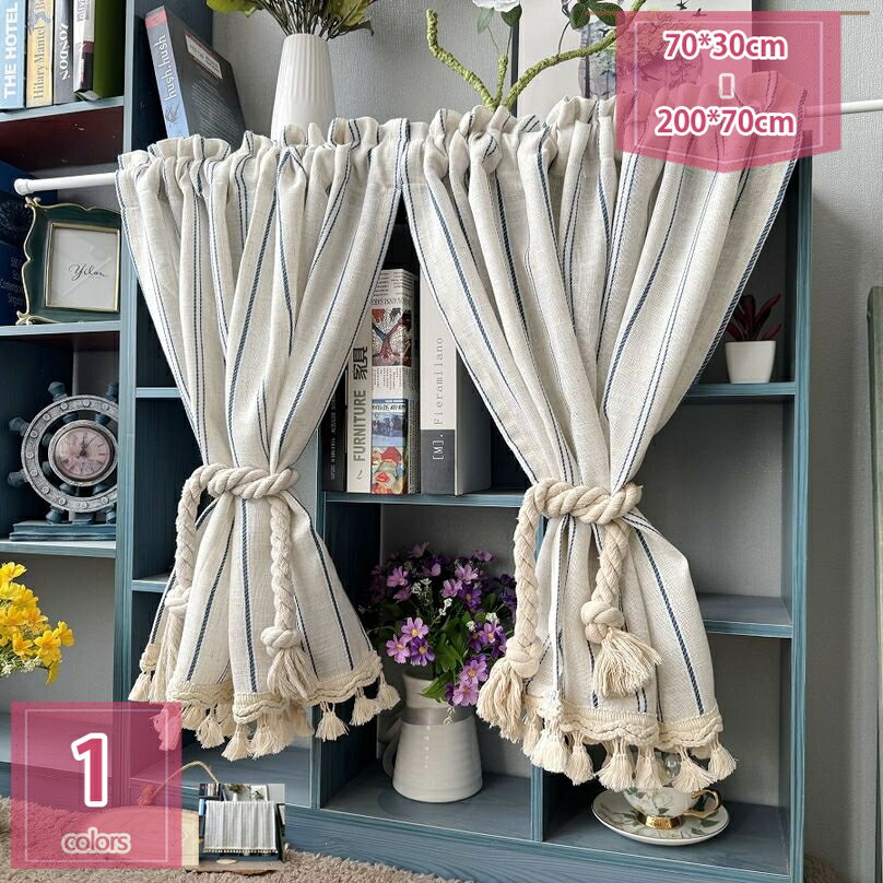 300円OFFクーポン 北欧風 カフェカーテン 姫系 花柄 短いカーテン リネン 綿麻 断熱 遮光 レストラン 引越し祝い 装飾 新生活 外から見えにくい 出窓 間仕切り 喫茶店 キッチン トレイ 廊下 のれん 目隠し 飾り 春 夏 おしゃれ holosbird-goods1