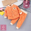 500円OFFクーポン セットアップ キッズ 裏起毛 秋冬 子供服 男の子 女の子 中綿コート ロングパンツ 防寒 暖かい ベビー服 上下セット アウター 長ズ...