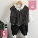 300円OFFクーポン 子供服 キッズ フォーマル スーツ 赤ちゃん 男の子 ベビー服 3点セット シャツ ニットベスト ズボン 誕生日 卒園式 入園式 七五三...