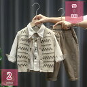 子供スーツ 男の子 フォーマル 子供服 秋冬 3点セット シャツ ニットベスト 上下セット 洋服 キッズ 長袖 子ども服 春秋冬 防寒 保温 入学スーツ 紳士服...
