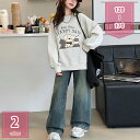 300円OFFクーポン キッズ 子供服 女の子 ジャージ 上下セット ガールズ パーカー デニムパンツ 2点セット 長袖 セットアップ スウェット 運動着 スポ...