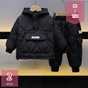中綿ジャケット キッズ 子供服 ジャケット コート アウター セット服 上下セット ジャケット ズボン 子供服 中綿 中綿コート フード付き ふわふわ 冬 防寒...