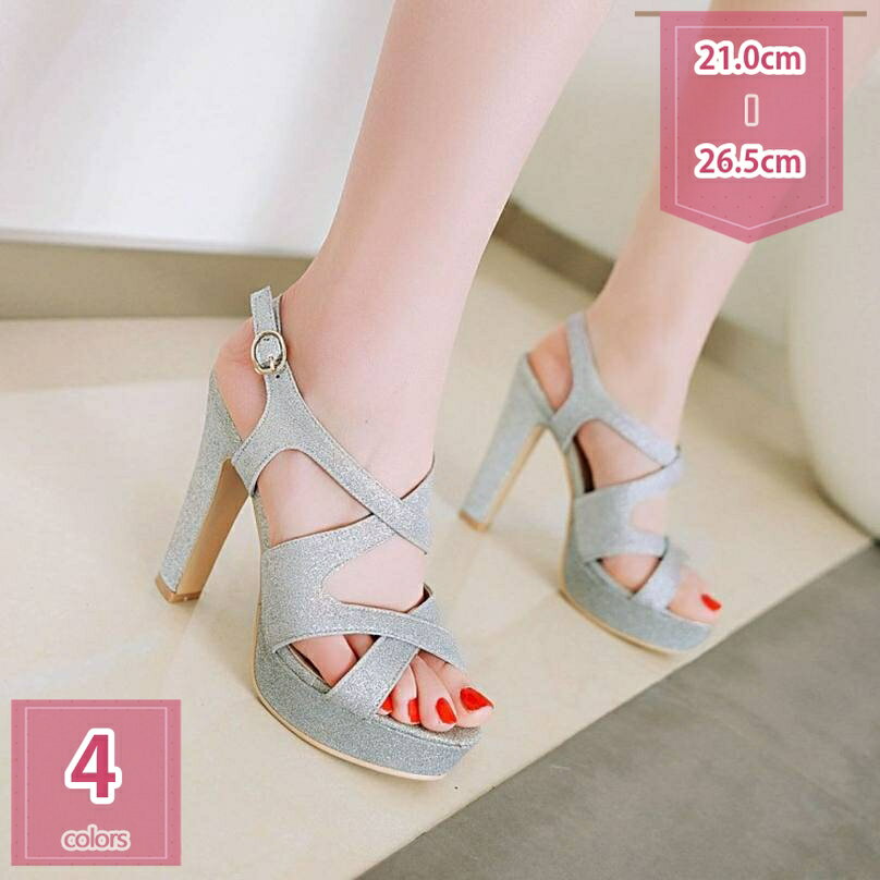 777円OFFクーポン パンプス 痛くない 厚底 ハイヒール チャンキーヒール サンダル 結婚式 ol キラキラパンプス グリッター 12.5cmヒール オープントゥ ヒール 美脚パンプス フォーマル セレモニー 小さいサイズ キャバパンプス パーティー holosbird-goods1